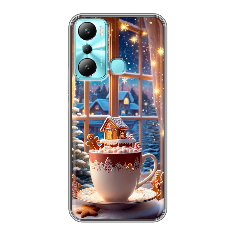 Силиконовый чехол на Infinix Hot 20i с принтом Новый год Силиконовый чехол на Infinix Hot 20i с принтом Новый год