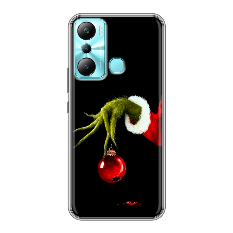 Силиконовый чехол на Infinix Hot 20i с принтом Новый год Гринч Силиконовый чехол на Infinix Hot 20i с принтом Новый год Гринч