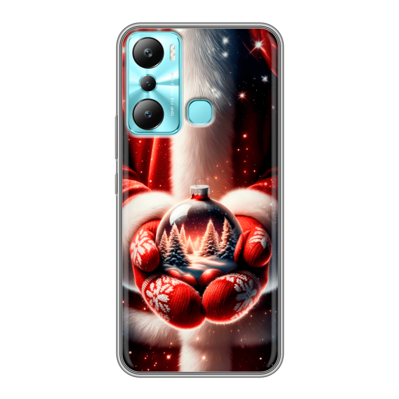 Силиконовый противоударный чехол на Infinix Hot 20i с принтом Новый год Силиконовый противоударный чехол на Infinix Hot 20i с принтом Новый год