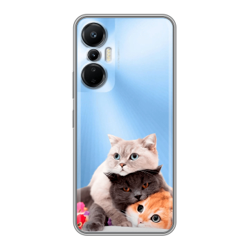 Силиконовый чехол на Infinix Hot 20S с принтом Кошки