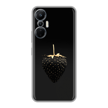 Силиконовый чехол на Infinix Hot 20S с принтом Черная клубника