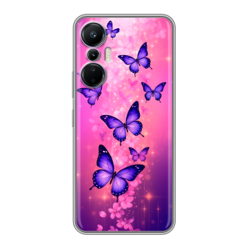 Силиконовый чехол на Infinix Hot 20S с принтом Бабочки Силиконовый чехол на Infinix Hot 20S с принтом Бабочки