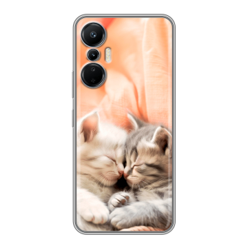 Силиконовый чехол на Infinix Hot 20S с принтом Котята