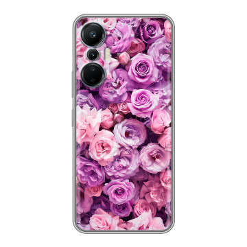 Силиконовый чехол на Infinix Hot 20S с принтом лавандовые розы