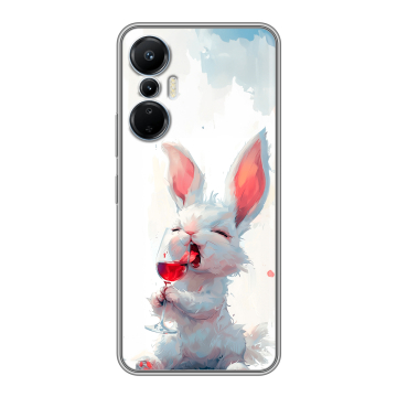 Силиконовый чехол на Infinix Hot 20S с принтом кролик зайчик