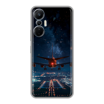 Силиконовый чехол на Infinix Hot 20S с принтом самолет