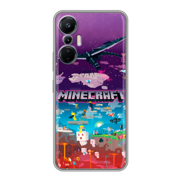 Силиконовый чехол на Infinix Hot 20S с принтом Майнкрафт Minecraft
