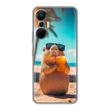 Силиконовый чехол на Infinix Hot 20S с принтом Капибара