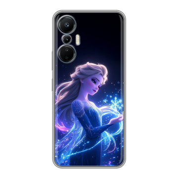 Силиконовый чехол на Infinix Hot 20S с принтом Холодное сердце Frozen