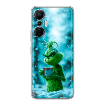 Силиконовый чехол на Infinix Hot 20S с принтом Новый год гринч Силиконовый чехол на Infinix Hot 20S с принтом Новый год гринч