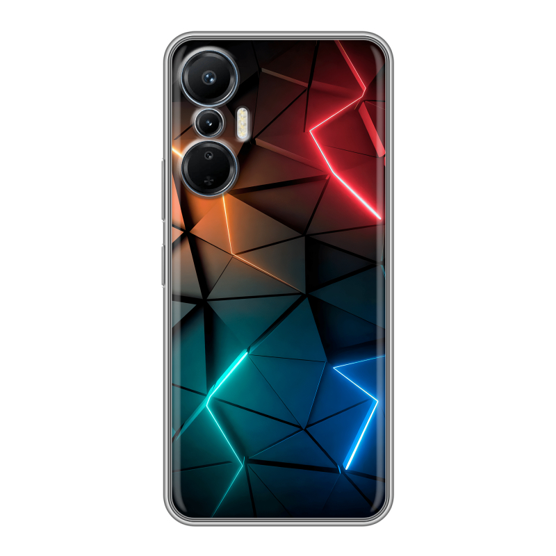 Силиконовый чехол на Infinix Hot 20S с принтом Абстракция неон Силиконовый чехол на Infinix Hot 20S с принтом Абстракция неон