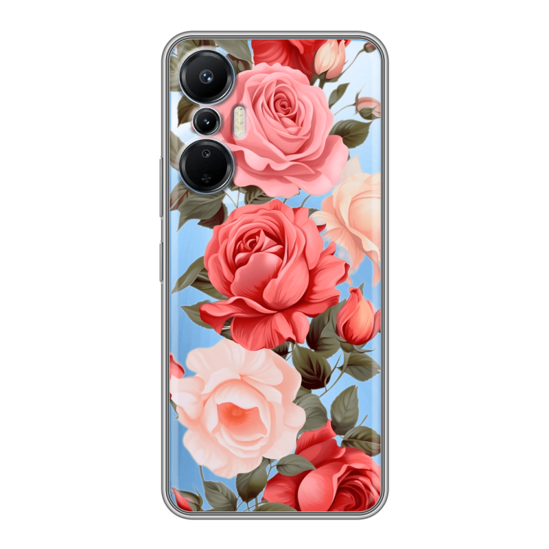 Силиконовый противоударный чехол на Infinix Hot 20S с принтом Розы Силиконовый противоударный чехол на Infinix Hot 20S с принтом Розы