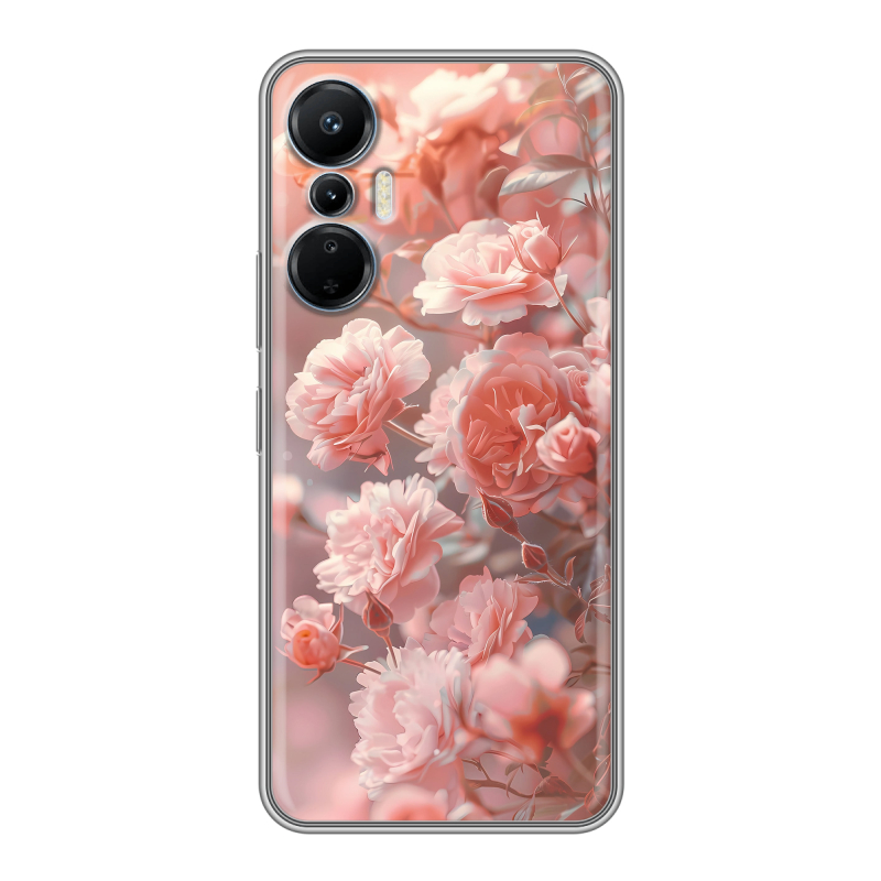 Силиконовый чехол на Infinix Hot 20S с принтом Розовые розы Силиконовый чехол на Infinix Hot 20S с принтом Розовые розы