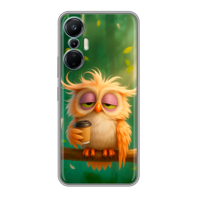 Силиконовый чехол на Infinix Hot 20S с принтом сова Силиконовый чехол на Infinix Hot 20S с принтом сова