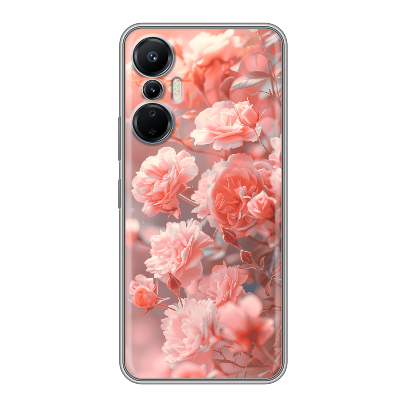 Силиконовый чехол на Infinix Hot 20S с принтом Розы цветы Силиконовый чехол на Infinix Hot 20S с принтом Розы цветы