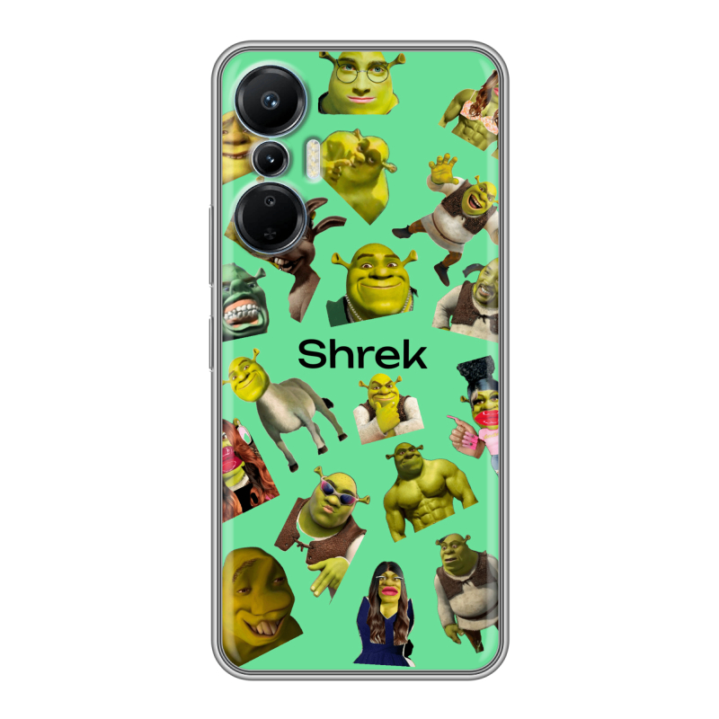 Силиконовый чехол на Infinix Hot 20S с принтом Шрек Shrek Силиконовый чехол на Infinix Hot 20S с принтом Шрек Shrek