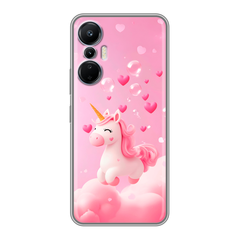 Силиконовый чехол на Infinix Hot 20S с принтом Единорог Силиконовый чехол на Infinix Hot 20S с принтом Единорог