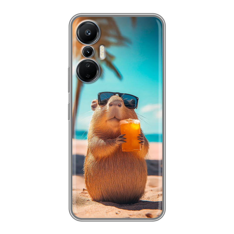 Силиконовый чехол на Infinix Hot 20S с принтом Капибара Силиконовый чехол на Infinix Hot 20S с принтом Капибара