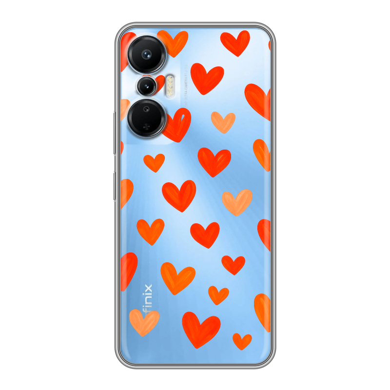 Силиконовый чехол на Infinix Hot 20S с принтом Сердечки Силиконовый чехол на Infinix Hot 20S с принтом Сердечки