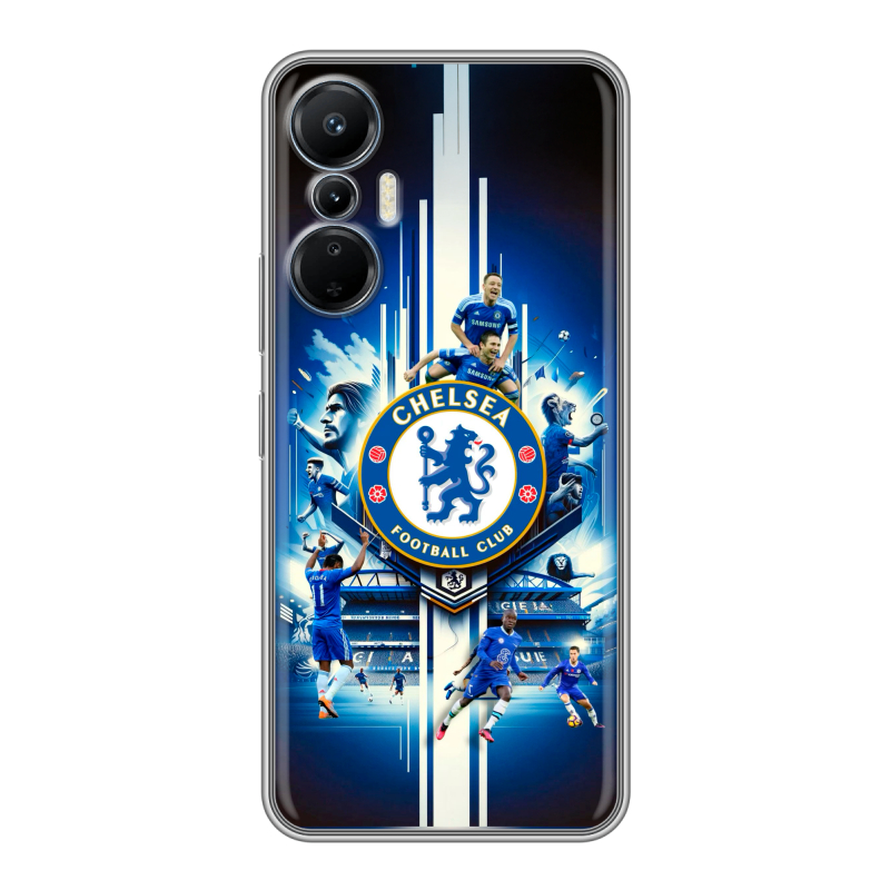 Силиконовый противоударный чехол на Infinix Hot 20S с принтом Chelsea Челси Силиконовый противоударный чехол на Infinix Hot 20S с принтом Chelsea Челси