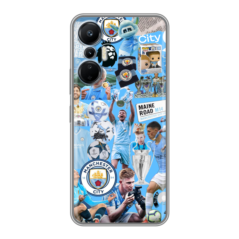 Силиконовый противоударный чехол на Infinix Hot 20S с принтом Man City Манчестер Сити Силиконовый противоударный чехол на Infinix Hot 20S с принтом Man City Манчестер Сити