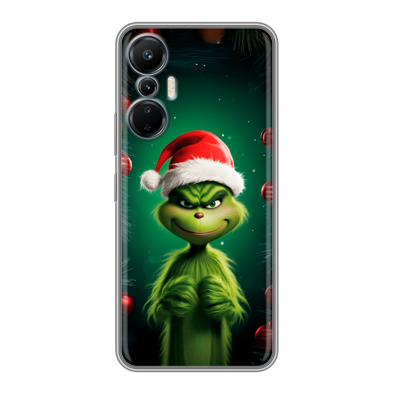 Силиконовый чехол на Infinix Hot 20S с принтом Гринч Новый год Рождество Силиконовый чехол на Infinix Hot 20S с принтом Гринч Новый год Рождество