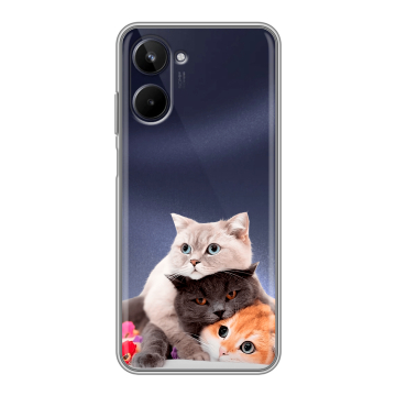 Силиконовый чехол на Realme 10 4G с принтом Кошки