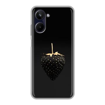 Силиконовый чехол на Realme 10 4G с принтом Черная клубника