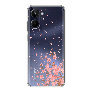 Силиконовый чехол на Realme 10 4G с принтом Ветка сакуры