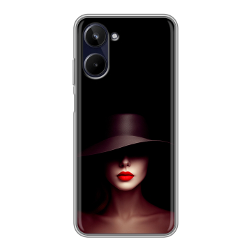 Силиконовый чехол на Realme 10 4G с принтом Девушка в шляпе