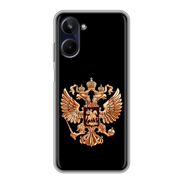 Силиконовый чехол на Realme 10 4G с принтом Герб России золотой Силиконовый чехол на Realme 10 4G с принтом Герб России золотой