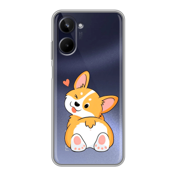 Силиконовый чехол на Realme 10 4G с принтом Корги