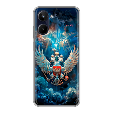 Силиконовый чехол на Realme 10 4G с принтом Герб флаг России