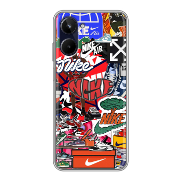 Силиконовый чехол на Realme 10 4G с принтом Найк Nike яркий