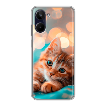 Силиконовый чехол на Realme 10 4G с принтом котик
