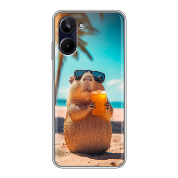 Силиконовый чехол на Realme 10 4G с принтом Капибара Силиконовый чехол на Realme 10 4G с принтом Капибара