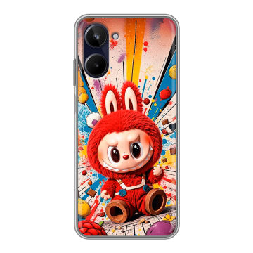 Силиконовый чехол на Realme 10 4G с принтом Labubu Лабубу