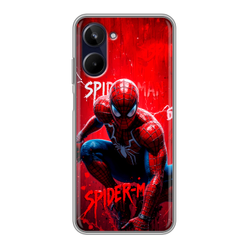 Силиконовый чехол на Realme 10 4G с принтом Spiderman Человек паук Силиконовый чехол на Realme 10 4G с принтом Spiderman Человек паук