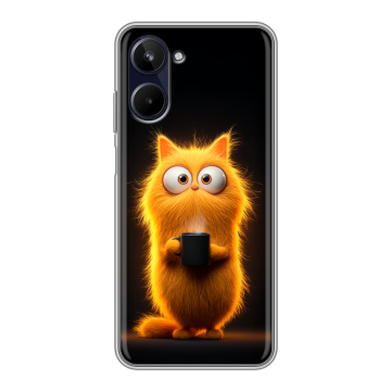 Силиконовый чехол на Realme 10 4G с принтом Смешной кот