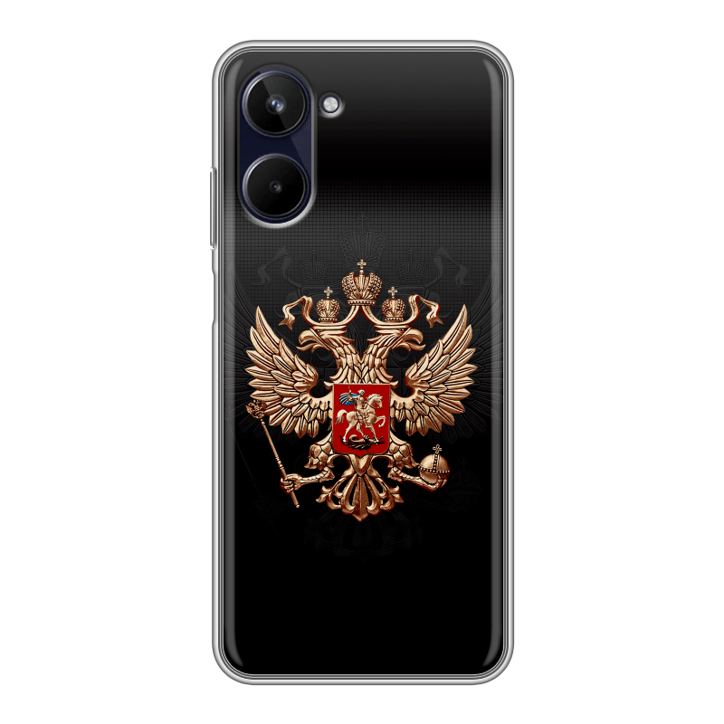 Силиконовый чехол на Realme 10 4G с принтом Герб России Силиконовый чехол на Realme 10 4G с принтом Герб России