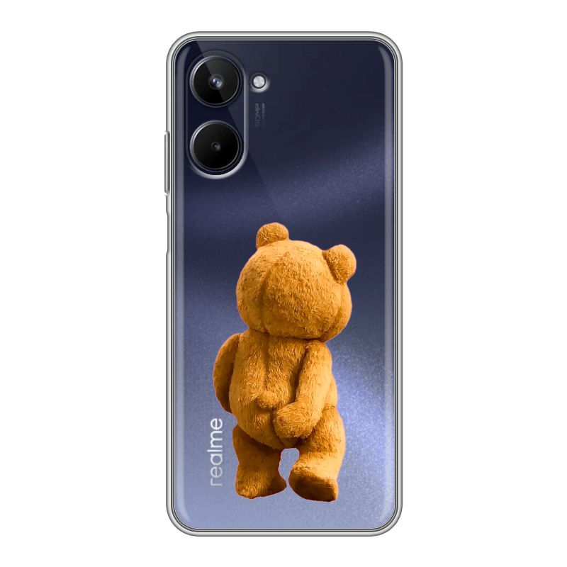 Силиконовый чехол на Realme 10 4G с принтом Медведь Силиконовый чехол на Realme 10 4G с принтом Медведь