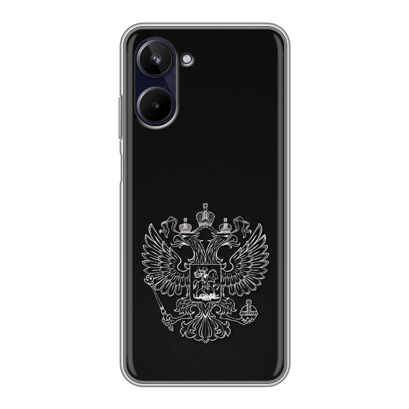 Силиконовый противоударный чехол на Realme 10 4G с принтом Герб России Силиконовый противоударный чехол на Realme 10 4G с принтом Герб России