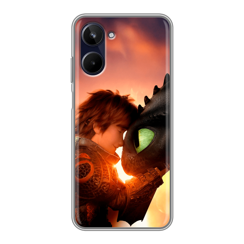 Силиконовый чехол на Realme 10 4G с принтом Как приручить дракона Силиконовый чехол на Realme 10 4G с принтом Как приручить дракона