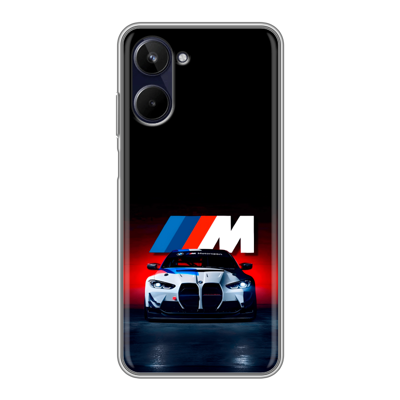 Силиконовый противоударный чехол на Realme 10 4G с принтом БМВ BMW Силиконовый противоударный чехол на Realme 10 4G с принтом БМВ BMW