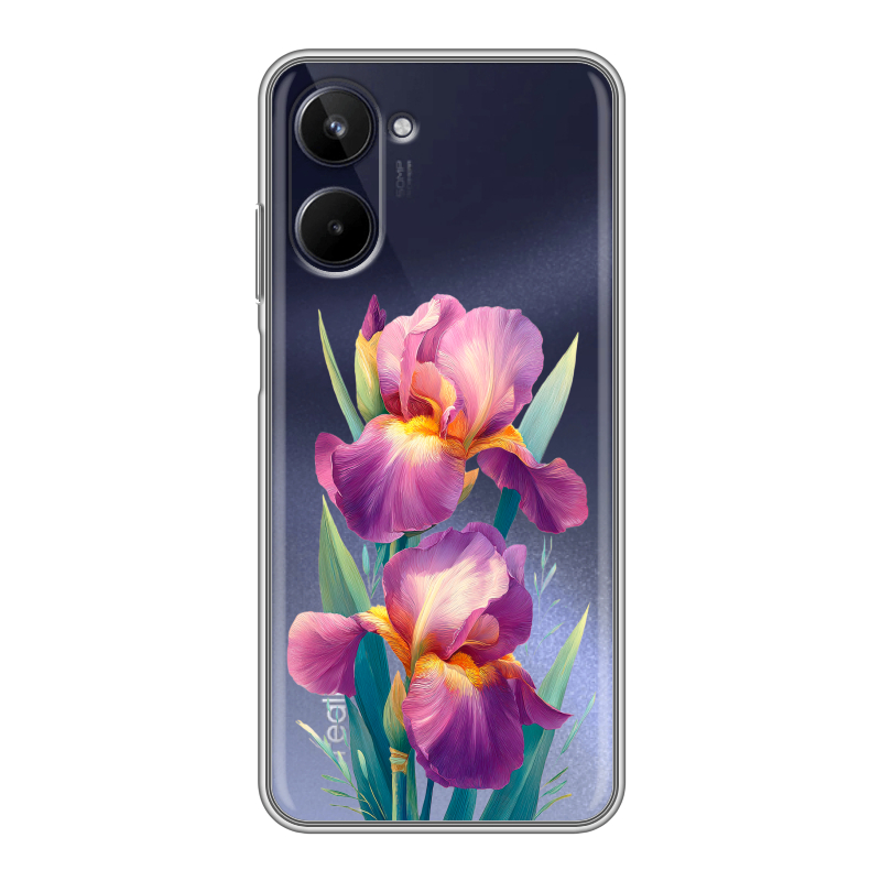 Силиконовый противоударный чехол на Realme 10 4G с принтом Цветы орхидеи Силиконовый противоударный чехол на Realme 10 4G с принтом Цветы орхидеи