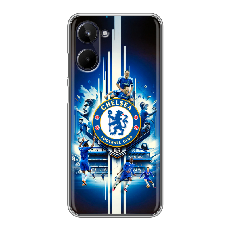 Силиконовый чехол на Realme 10 4G с принтом Chelsea Челси Силиконовый чехол на Realme 10 4G с принтом Chelsea Челси