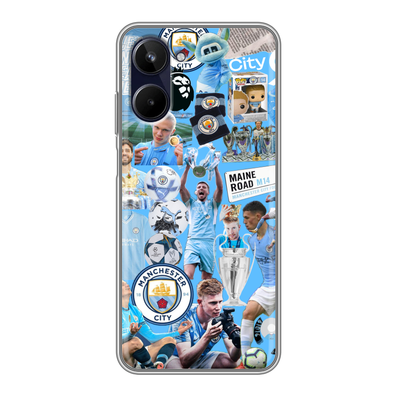 Силиконовый чехол на Realme 10 4G с принтом Man City Манчестер Сити Силиконовый чехол на Realme 10 4G с принтом Man City Манчестер Сити