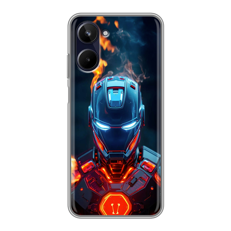 Силиконовый противоударный чехол на Realme 10 4G с принтом IronMan Железный человек Силиконовый противоударный чехол на Realme 10 4G с принтом IronMan Железный человек