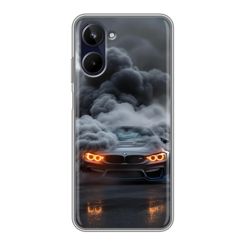 Силиконовый чехол на Realme 10 4G с принтом BMW БМВ Силиконовый чехол на Realme 10 4G с принтом BMW БМВ