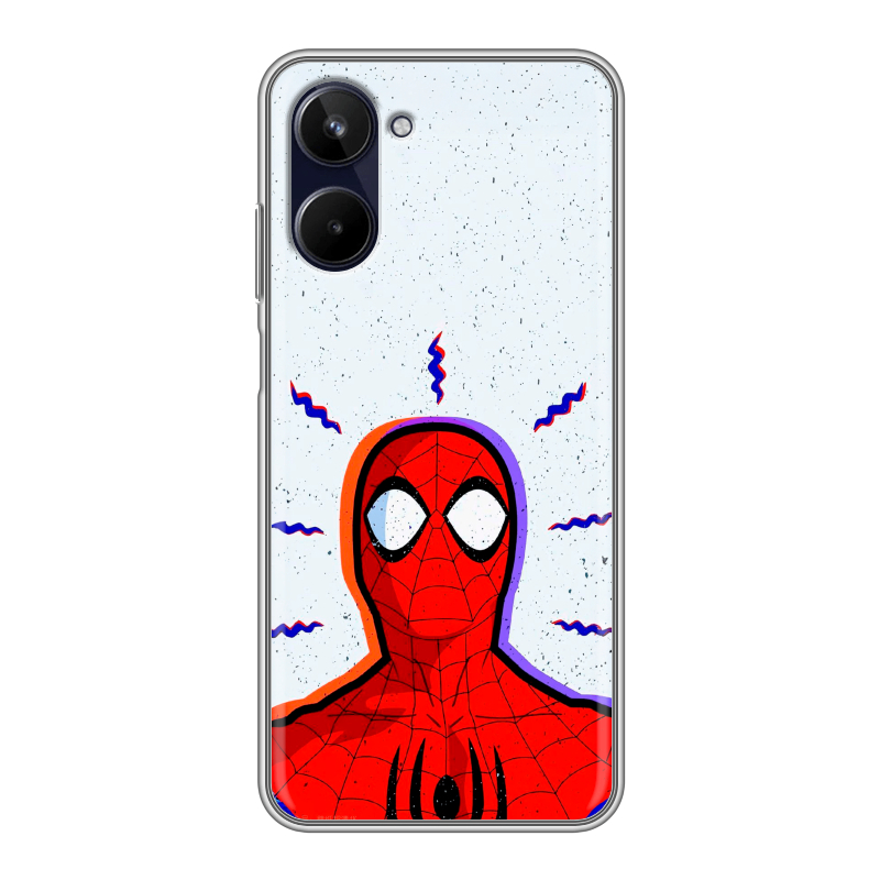 Силиконовый чехол на Realme 10 4G с принтом Spiderman Человек паук Силиконовый чехол на Realme 10 4G с принтом Spiderman Человек паук